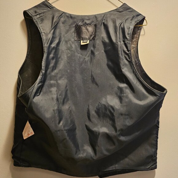 Men’s Mario Delfino Black Leather Vest Size 40 - GUC - Picture 5 of 7